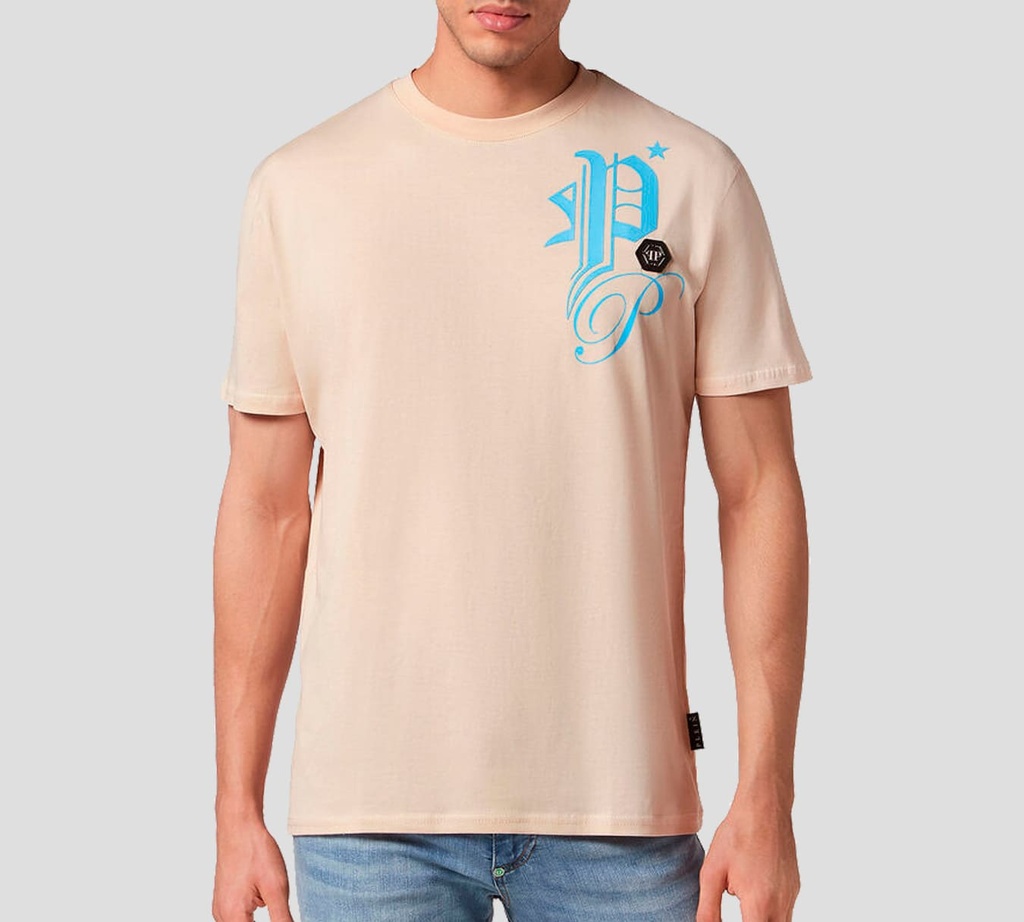 Philipp Plein - CAMISETA CUELLO REDONDO GOTHIC PLEIN BEIGE