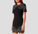Philipp Plein - VESTIDO CON HOMBRERAS SKULL&BONES NEGRO 2688