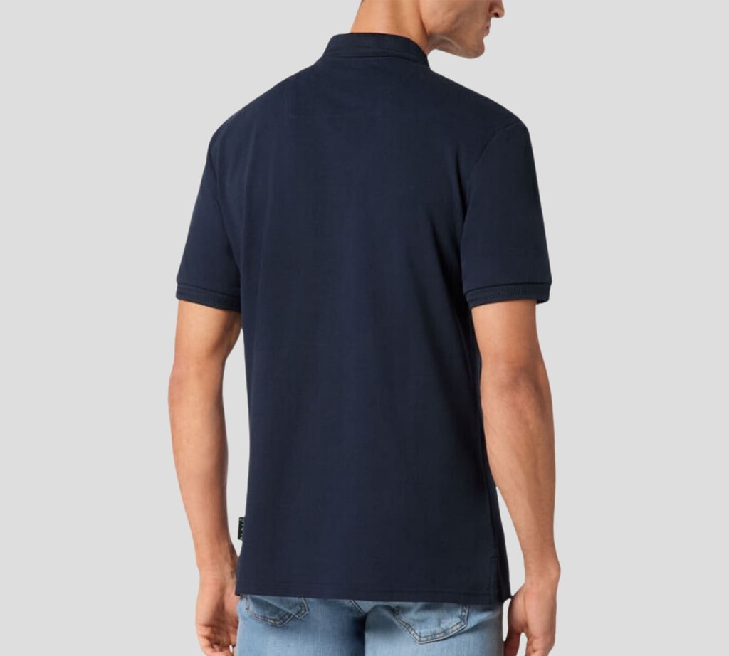 Philipp Plein - POLO AZUL MARINO CON LETRAS BLANCAS