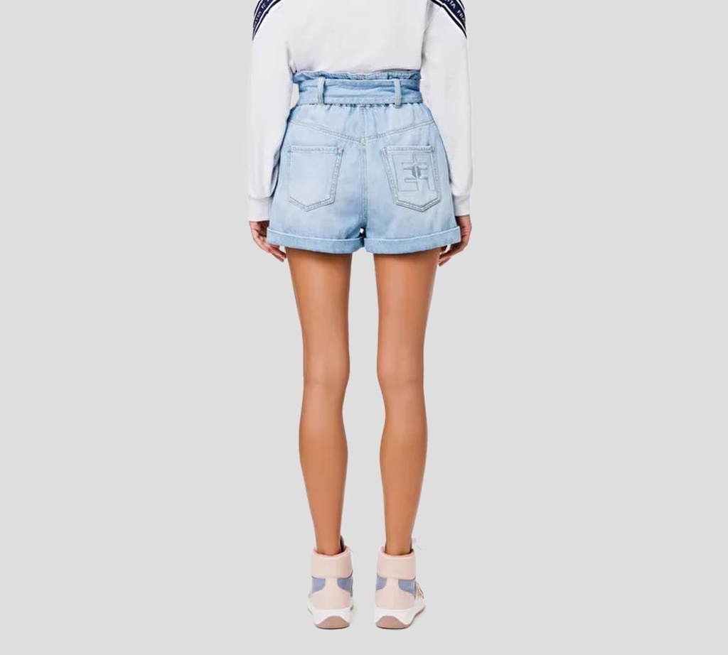 Elisabetta Franchi - SHORT DE JEANS AZUL DENIM