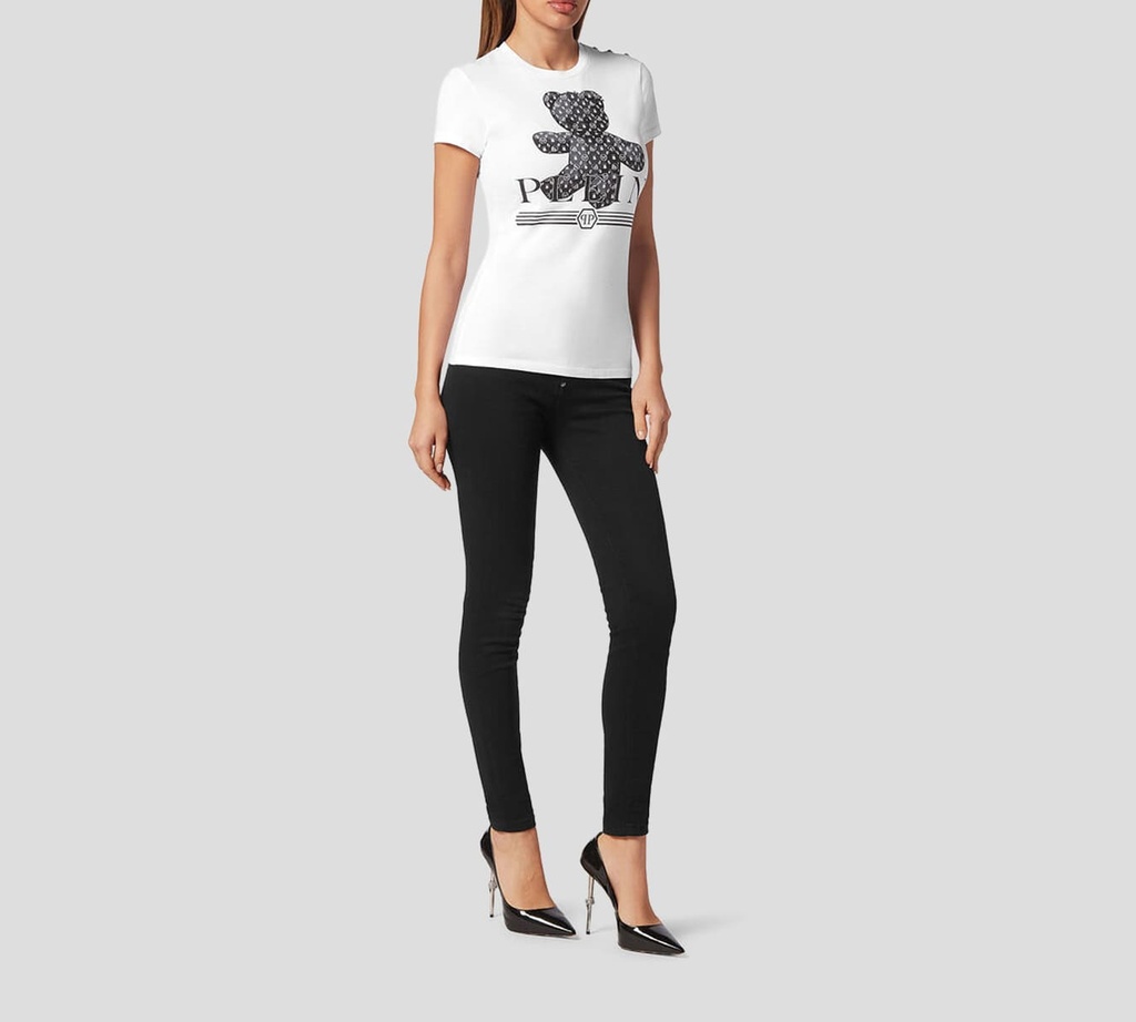 FRANELA BLANCA CON OSO Y SKULL