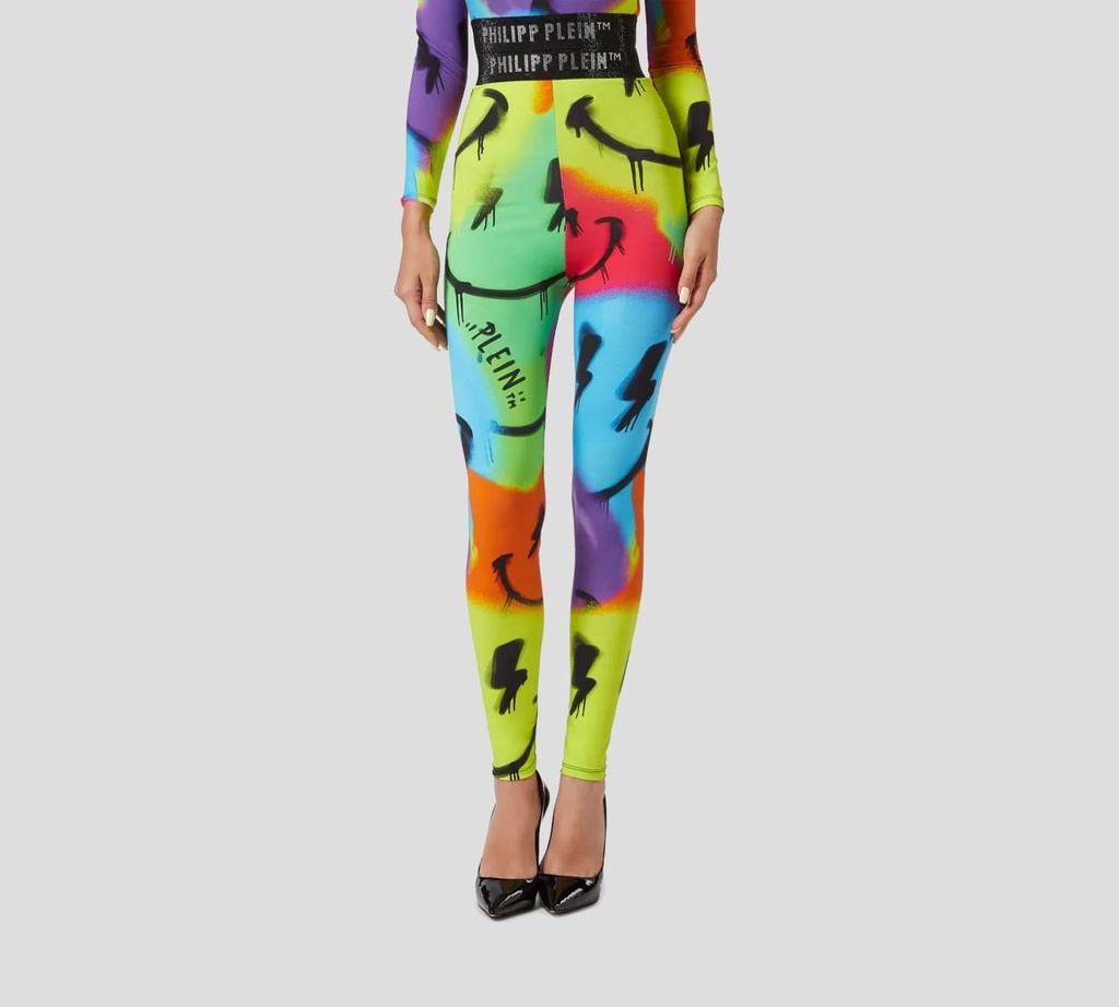 Philipp Plein - LEGGINGS SMILE GRAFFITI MULTICOLOR