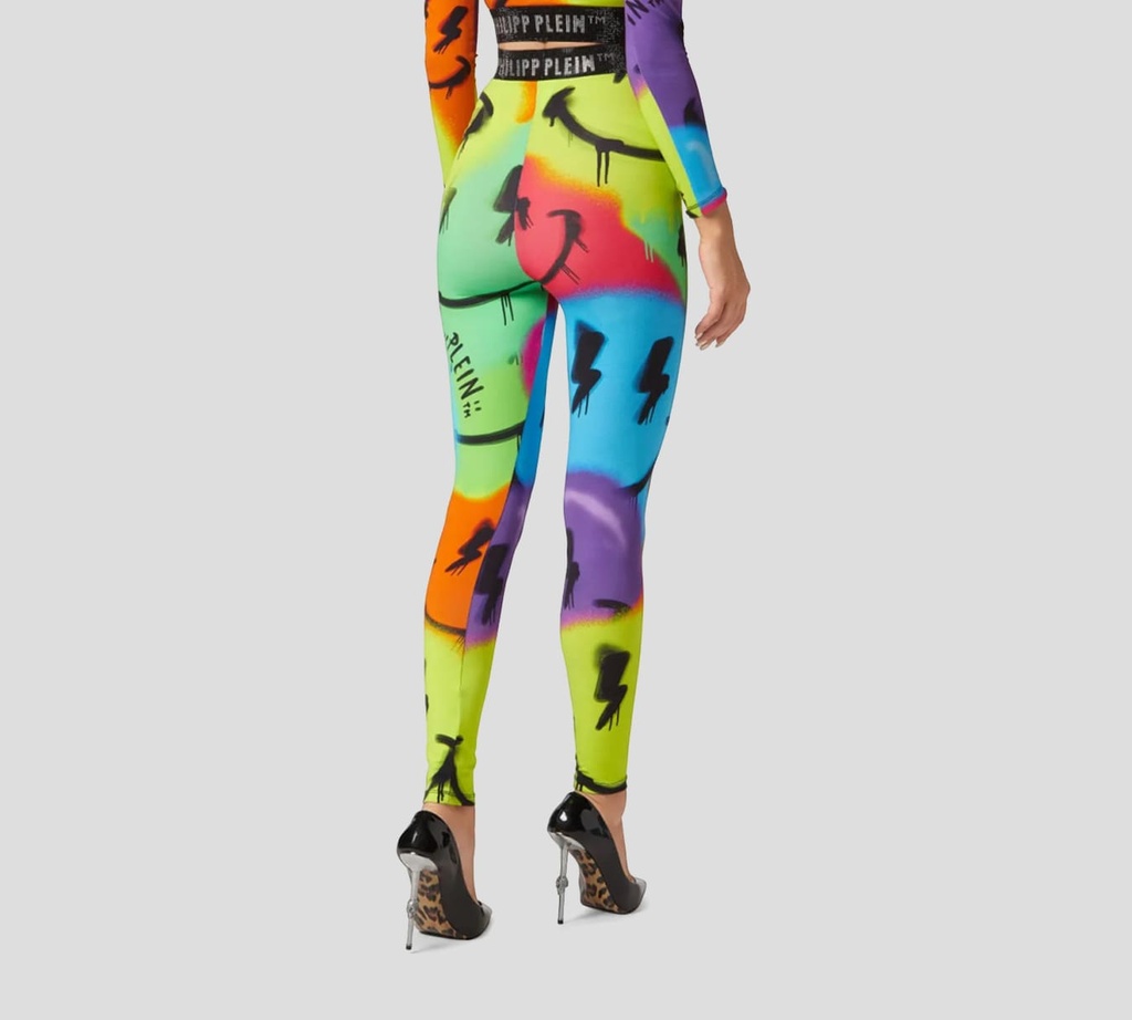 Philipp Plein - LEGGINGS SMILE GRAFFITI MULTICOLOR