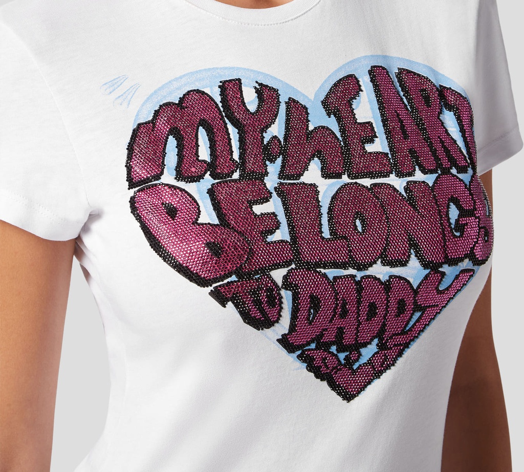 Philipp Plein - CAMISETA SEXY PURE CON CRISTALES BLANCO