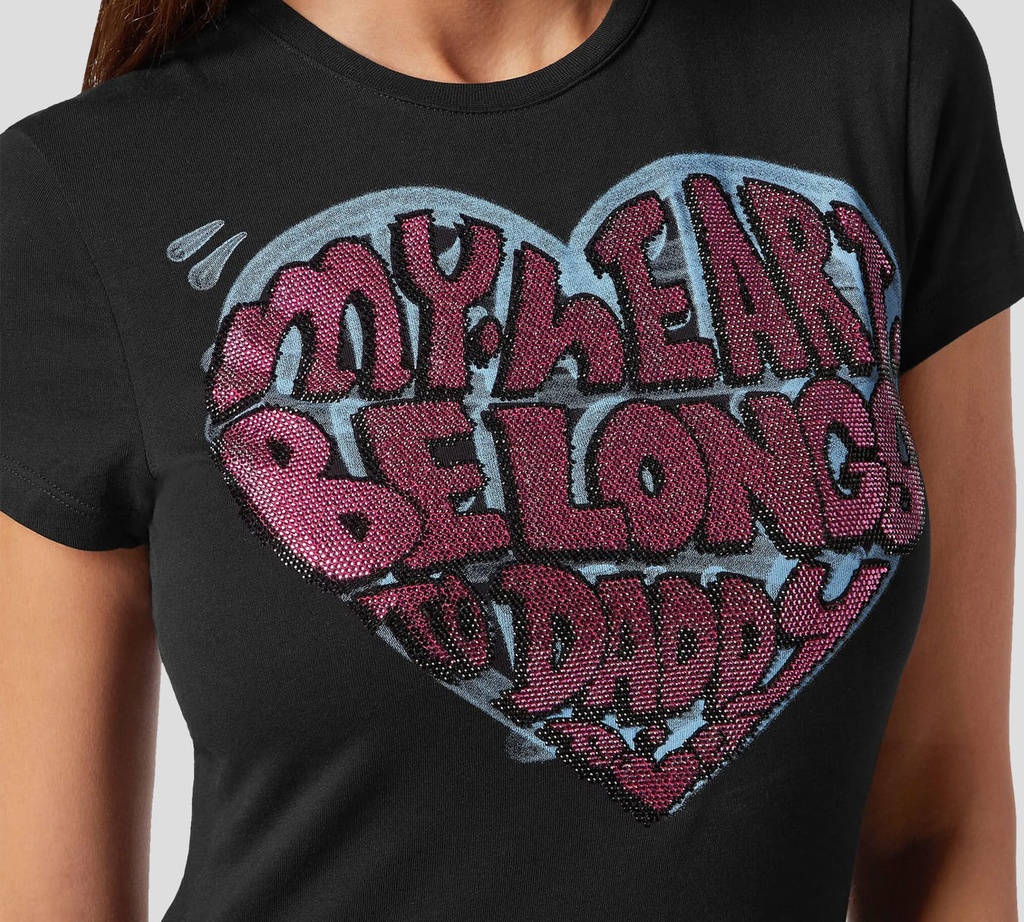 Philipp Plein - CAMISETA SEXY PURE CON CRISTALES NEGRO