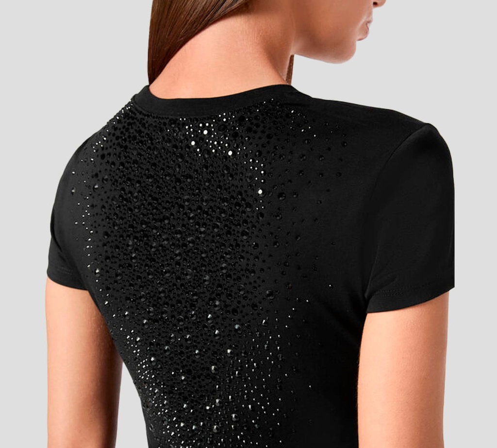 Philipp Plein - FRANELA NEGRA CON PEDRERIA