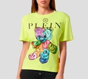 Philipp Plein - CAMISETA HOMBROS ACOLCHADOS SEXY PURE SMILE AMARILLO