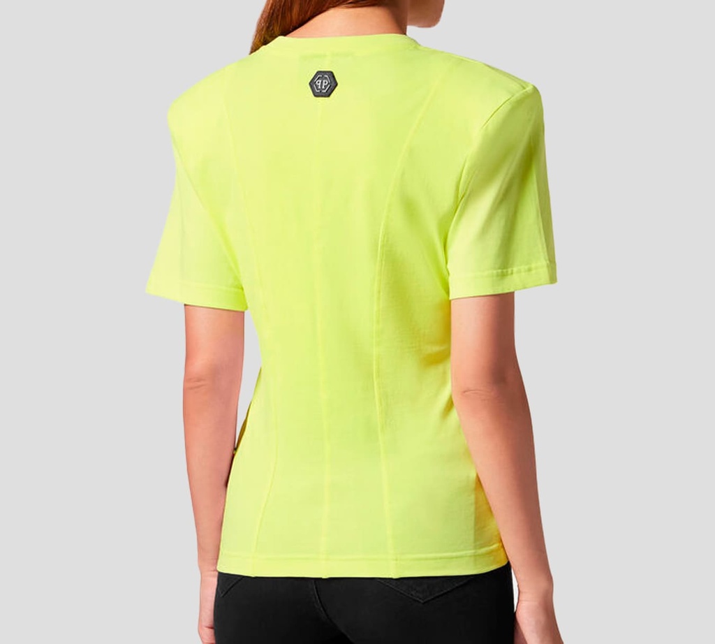 Philipp Plein - CAMISETA HOMBROS ACOLCHADOS SEXY PURE SMILE AMARILLO