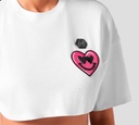 Philipp Plein - TOP BLANCO CON CORAZON ROSADO