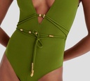 Eres - BODY VERDE OLIVA CON DETALLES EN DORADO
