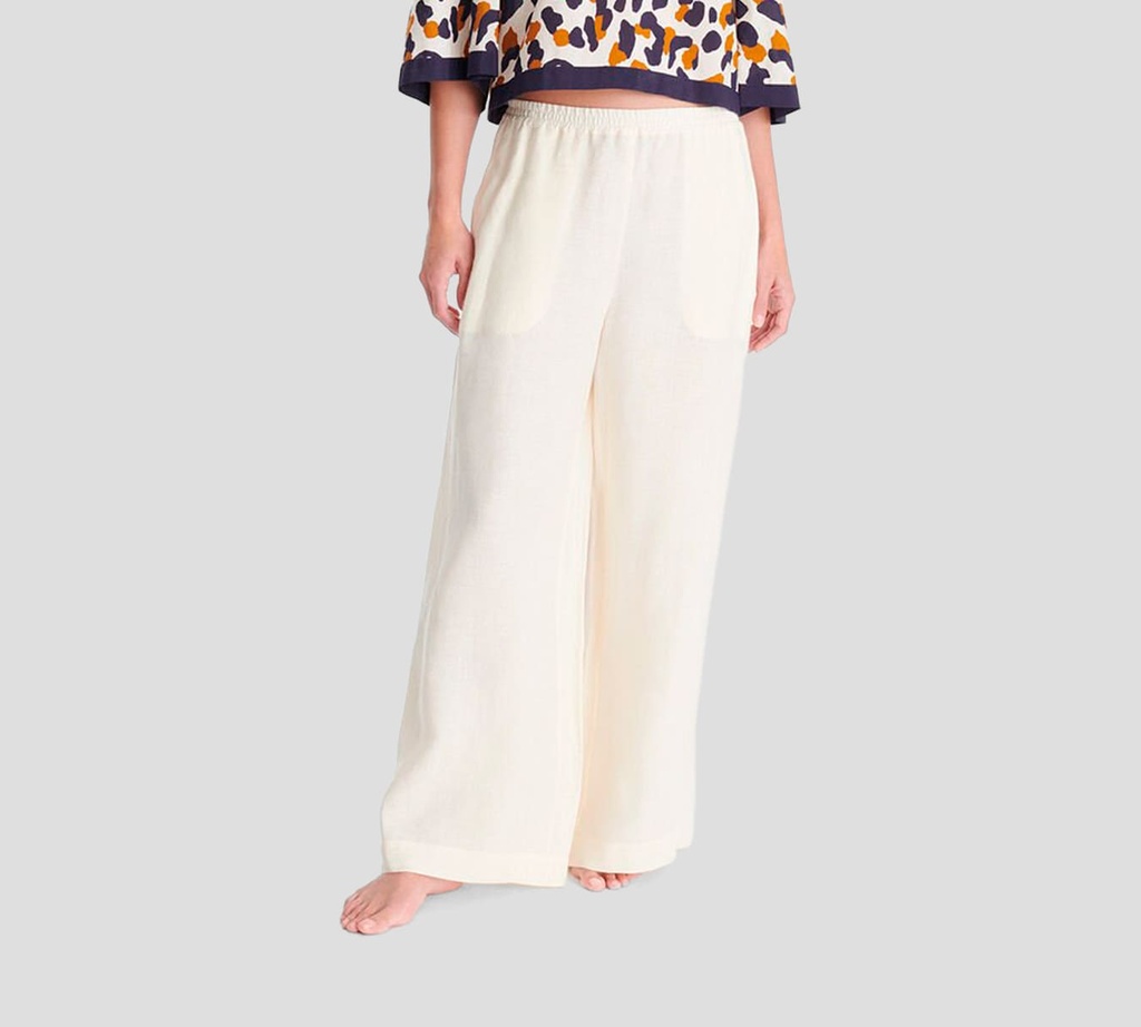 Eres - PANTALON DE LINO COLOR CREMA