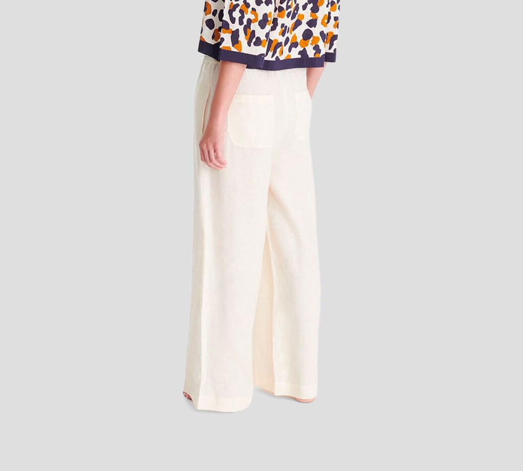 Eres - PANTALON DE LINO COLOR CREMA