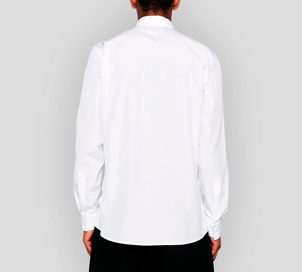 Moschino - CAMISA MOSCHINO MANGA LARGA BLANCA CON DETALLE MOSCHINO BORDADO