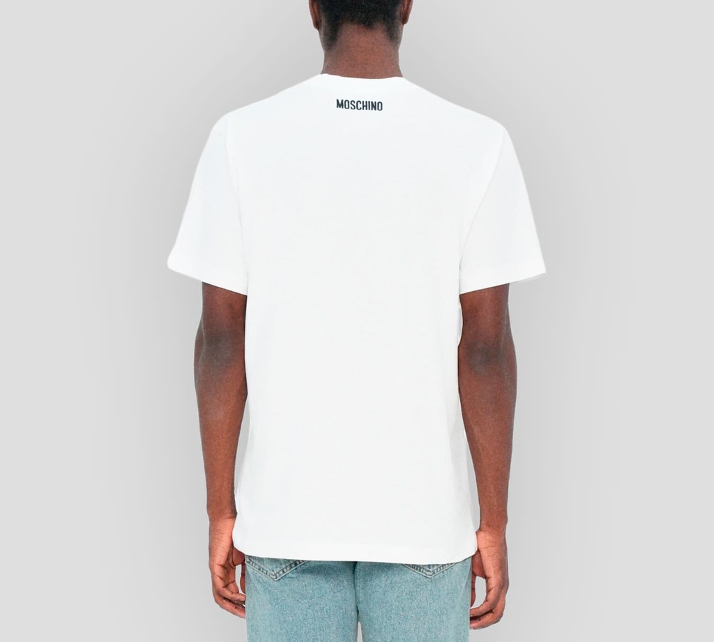 Moschino - FRANELA BLANCA CON BORDADO DE GANZO CABALLERO