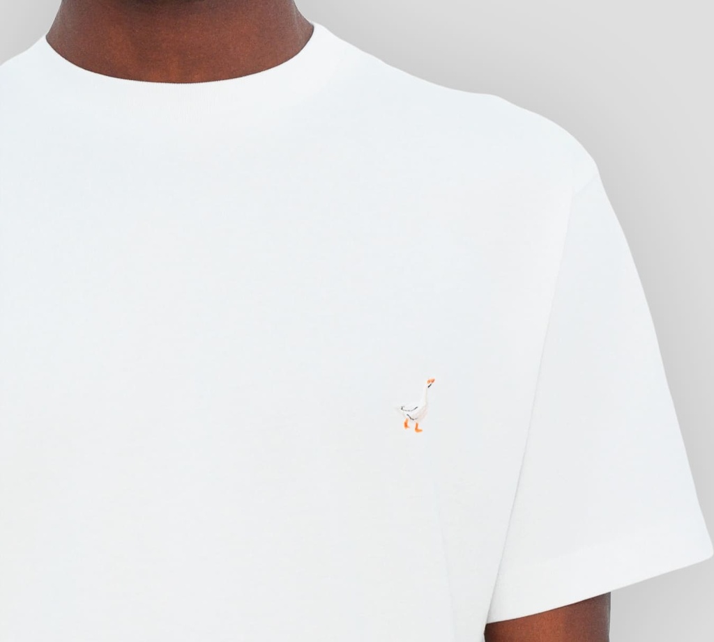 Moschino - FRANELA BLANCA CON BORDADO DE GANZO CABALLERO