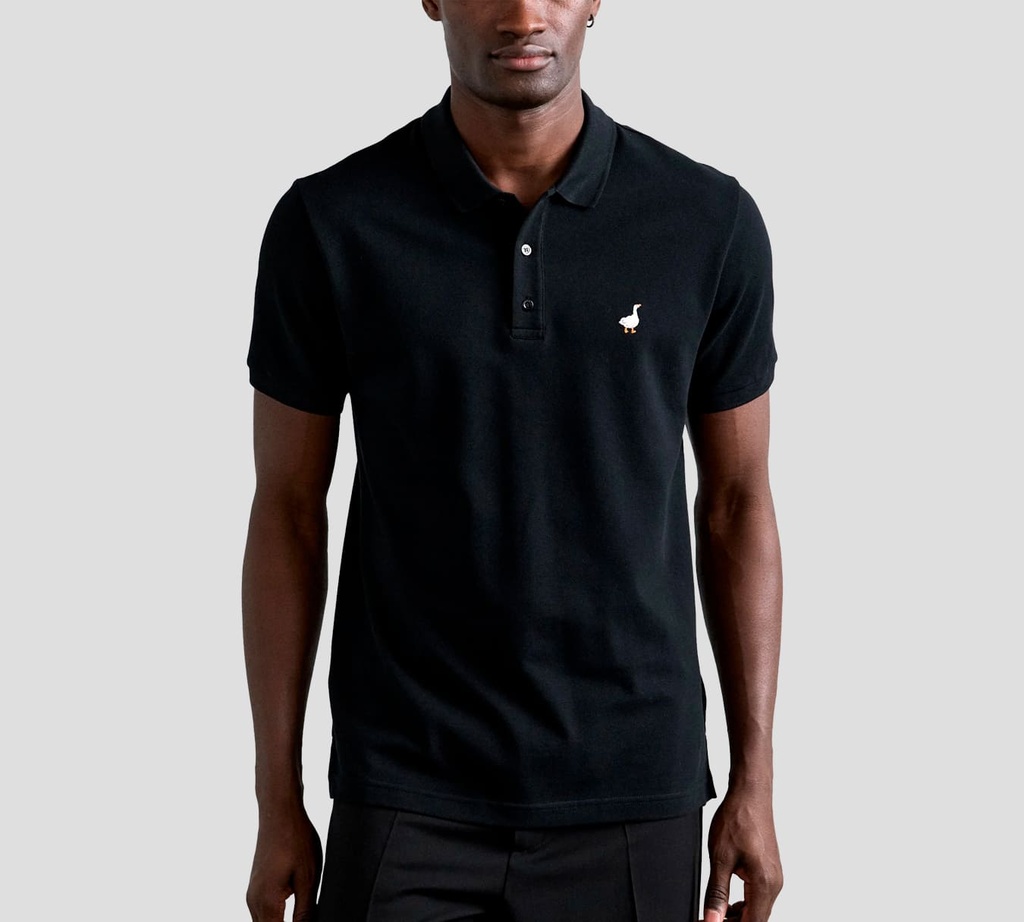 Moschino - POLO NEGRA CON BORDADO DE GANZO