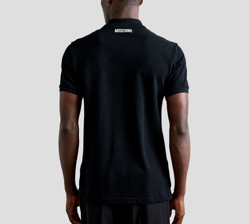 Moschino - POLO NEGRA CON BORDADO DE GANZO