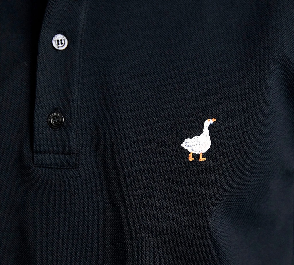 Moschino - POLO NEGRA CON BORDADO DE GANZO