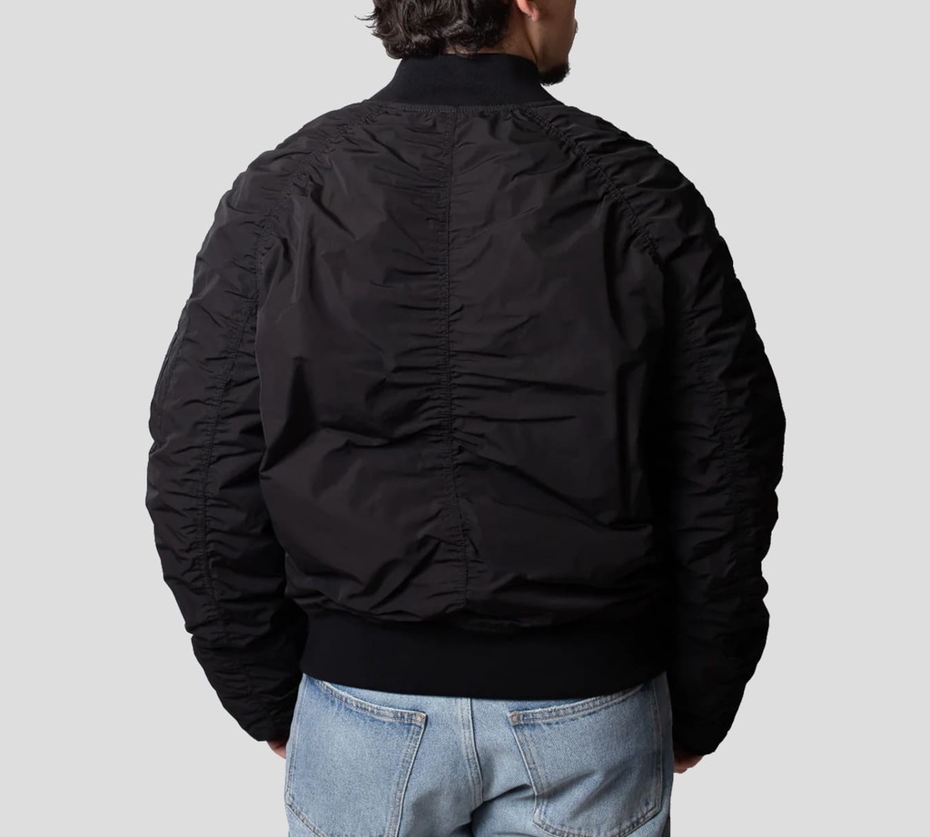 Moschino - CHAQUETA BOMBER NEGRA CON FORRO NARANJA