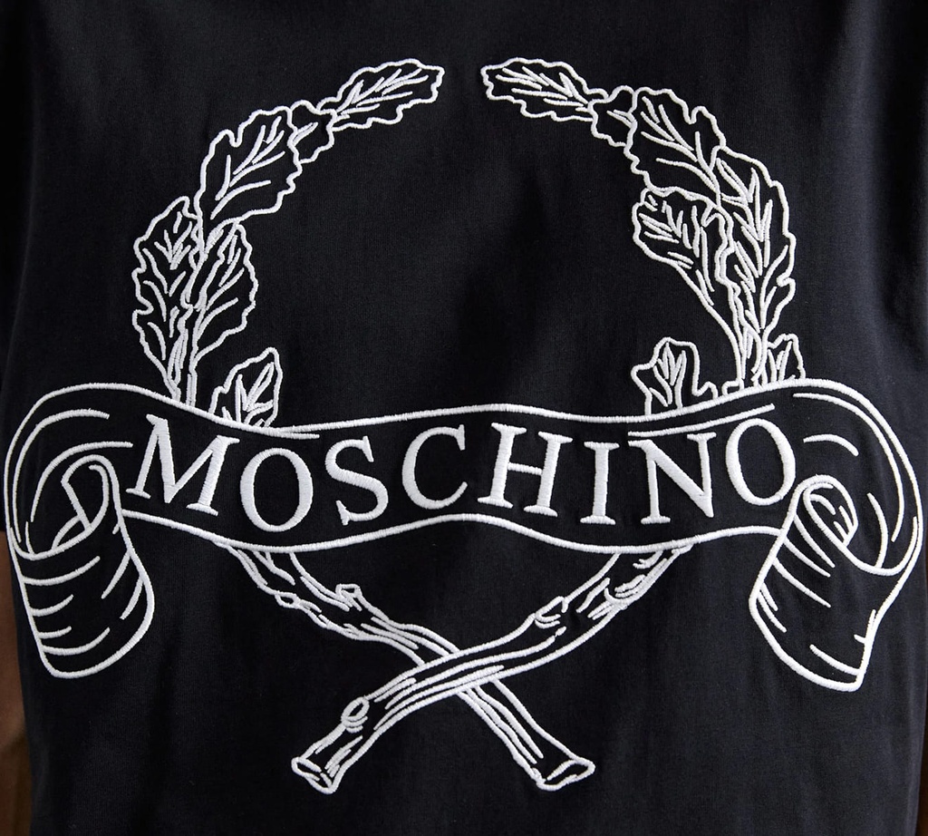 Moschino - FRANELA NEGRA CON BORDADO BLANCO EN EL PECHO
