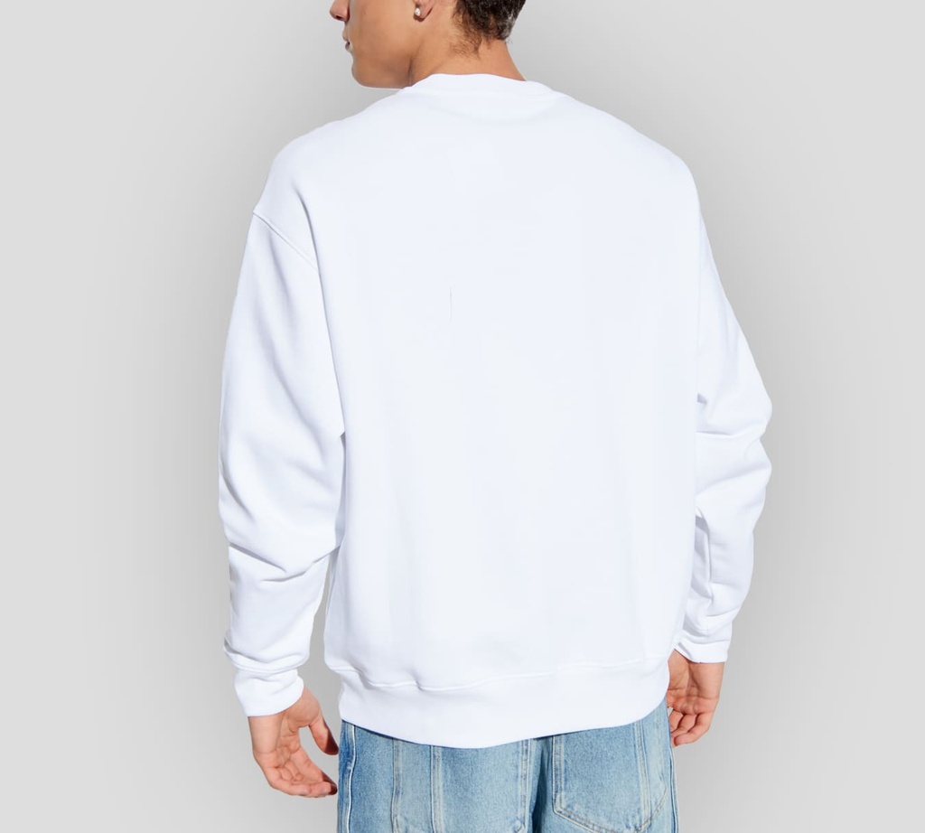 Moschino - JERSEY BLANCO CON BORDADO AZUL EN EL PECHO