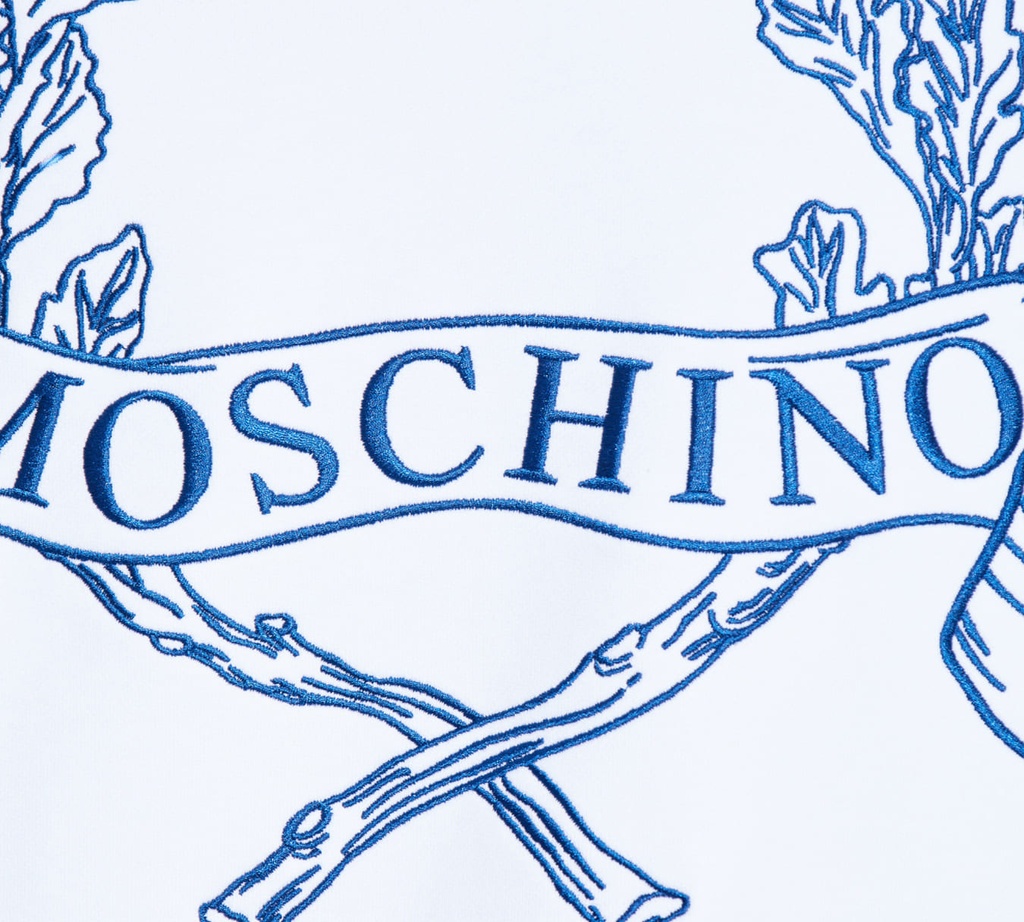 Moschino - JERSEY BLANCO CON BORDADO AZUL EN EL PECHO