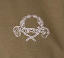 Moschino - FRANELA VERDE OLIVA CON BORDADO BLANCO