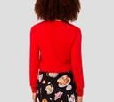 Moschino - SWEATER DE PUNTO ROJO CON BORADO AZUL EN LE PECHO