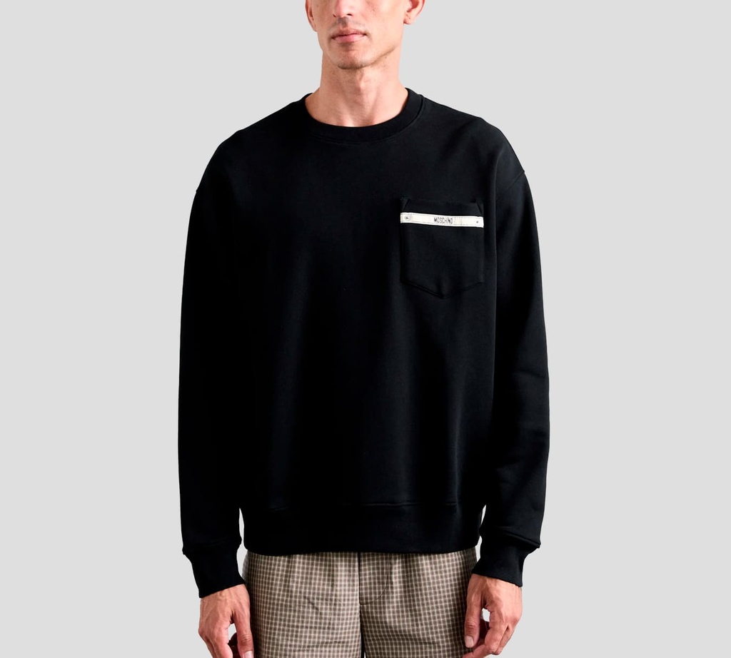 Moschino - FRANELA MANGA LARGA NEGRA CON DETALLE MOSCHINO