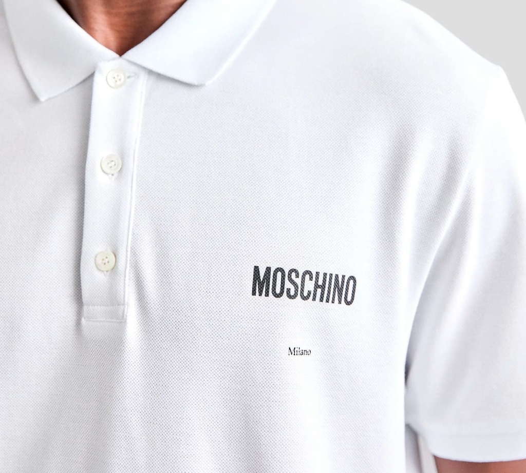 Moschino - POLO BLANCA CON LOGO MOSCHINO