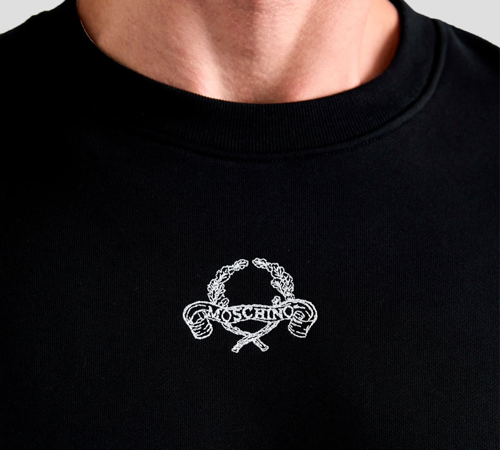 Moschino - JERSEY NEGRO CON DETALLE PEQUEÑO BORDADO EN EL PECHO