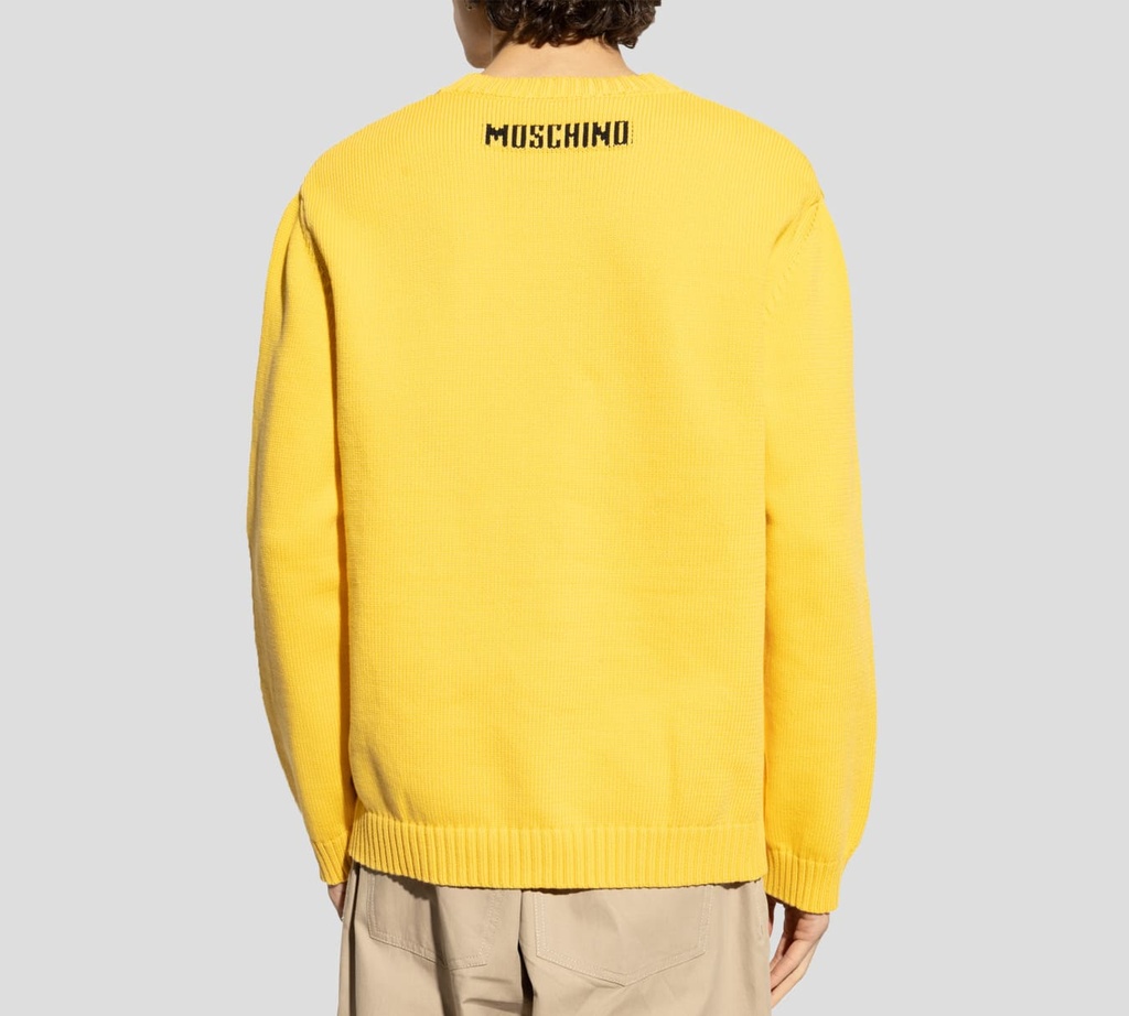 Moschino - SWEATER TEJIDO AMARILLO CON CARITA