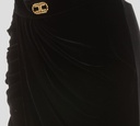 Elisabetta Franchi - FALDA LARGA DE TERCIOPELO NEGRO