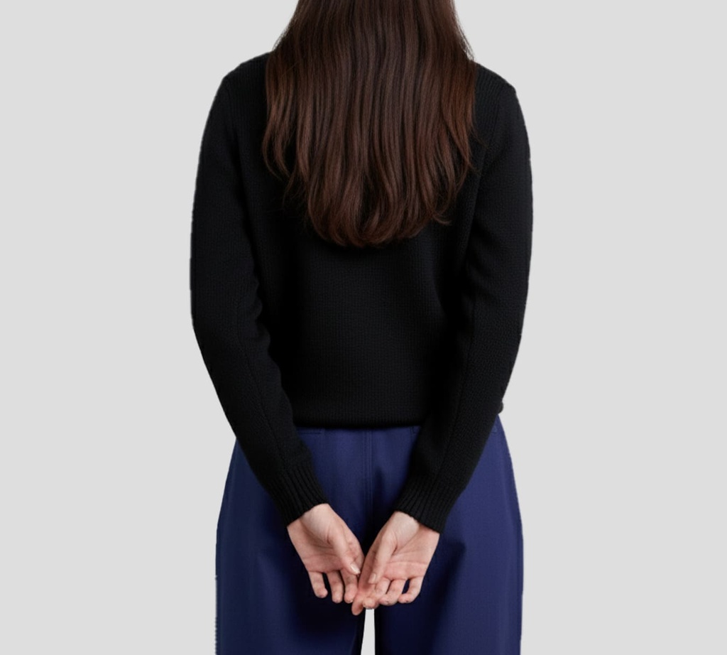 Moschino - SWEATER DE PUNTO NEGRO CON TEJIDO DE CORAZON