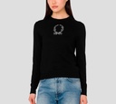 Moschino - SWEATER DE PUNTO CON BORDADO EN EL PECHO BLANCO