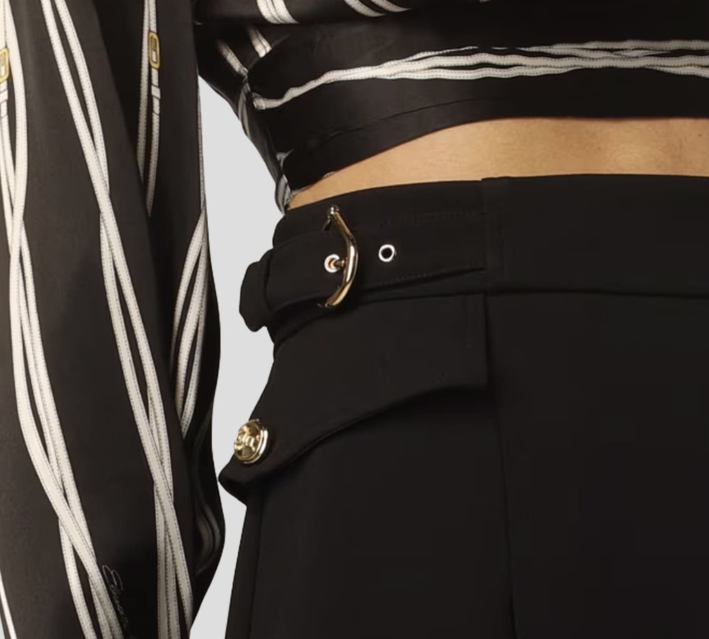 Elisabetta Franchi - FALDA NEGRA CON CINTURON 16E2