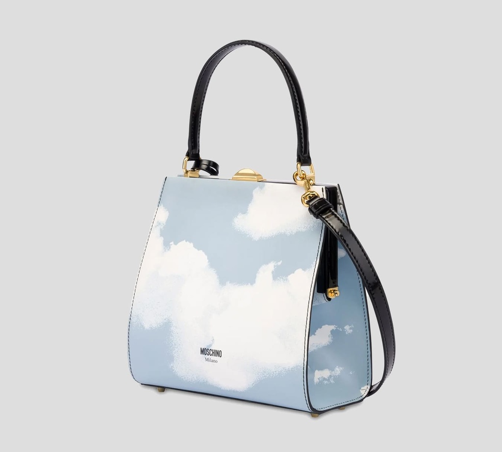 Moschino - CARTERA DE MANO "HELP ME" DE CIELO CON NUBES