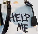 Moschino - CARTERA DE MANO "HELP ME" DE CIELO CON NUBES