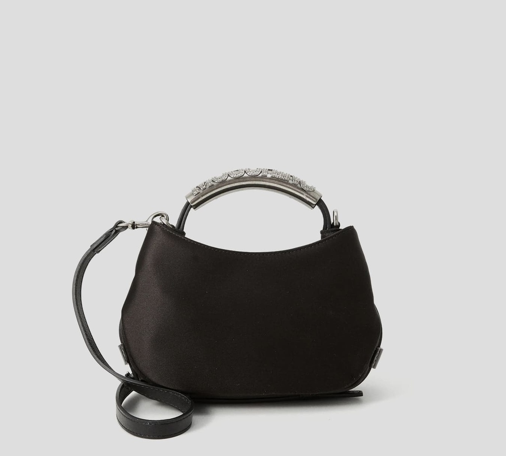 Moschino - CARTERA NEGRA DE RASO CON ASA METALICA