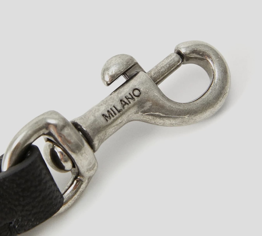 Moschino - CARTERA NEGRA DE RASO CON ASA METALICA