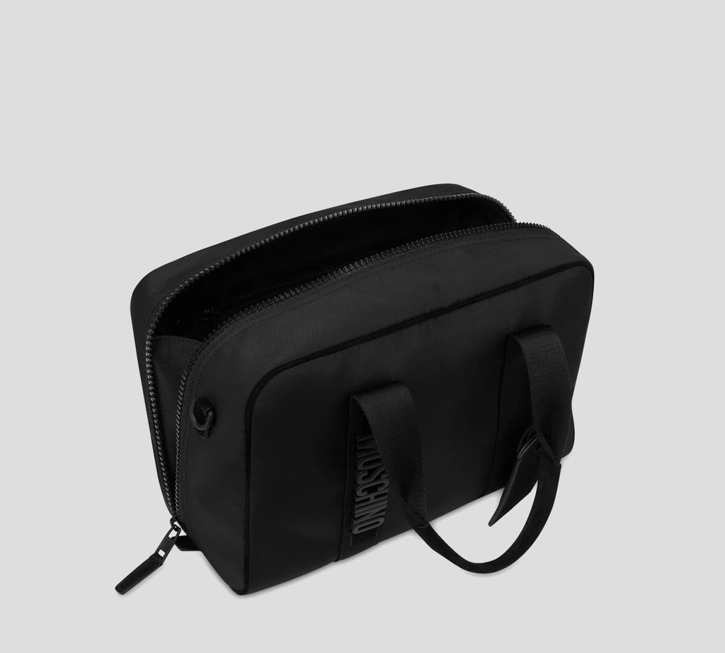 Moschino - BOLSO NEGRO CON CIERRES GRUESOS