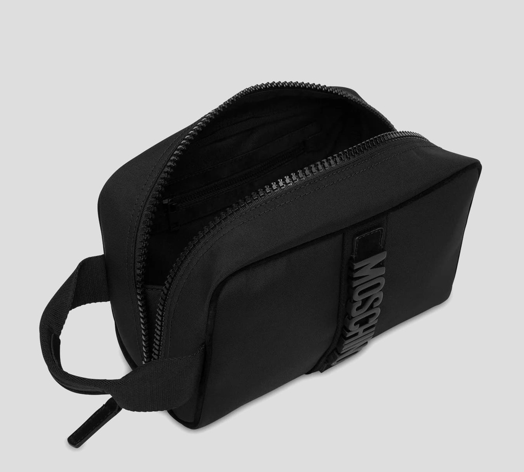 Moschino - BOLSO DE MANO PEQUEÑO NEGRO CON CIERRE GRUESO