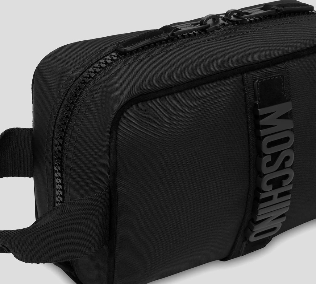 Moschino - BOLSO DE MANO PEQUEÑO NEGRO CON CIERRE GRUESO