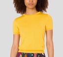 Moschino - FRANELA DE PUNTO AMARILLA CON DETALLE DORADO EN M