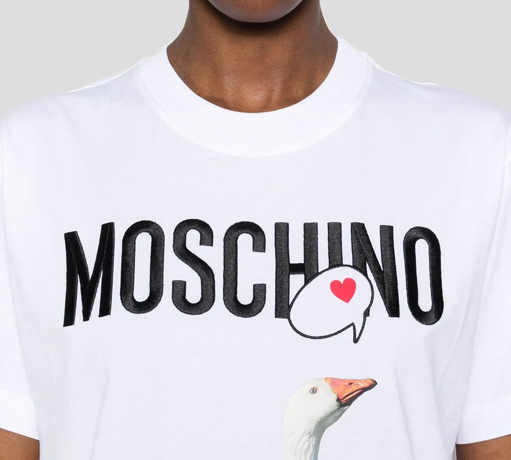 Moschino - FRANELA BLANCA CON GANSO GRANDE