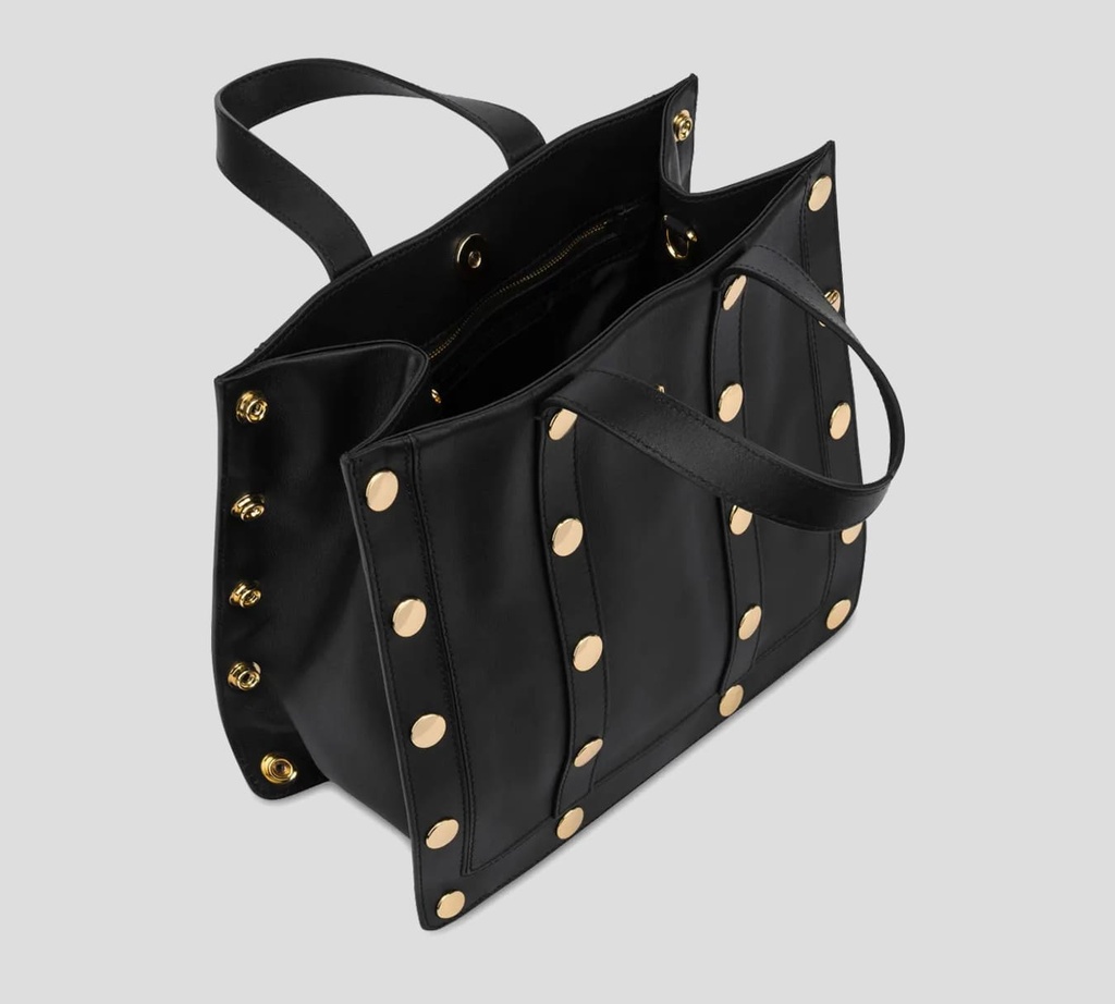 Moschino - CARTERA NEGRA CON BOTONES DORADOS