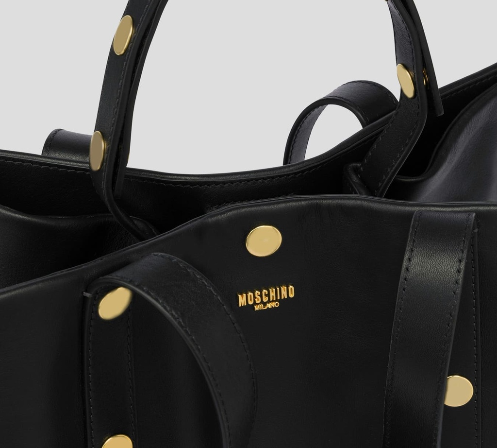 Moschino - CARTERA NEGRA CON BOTONES DORADOS
