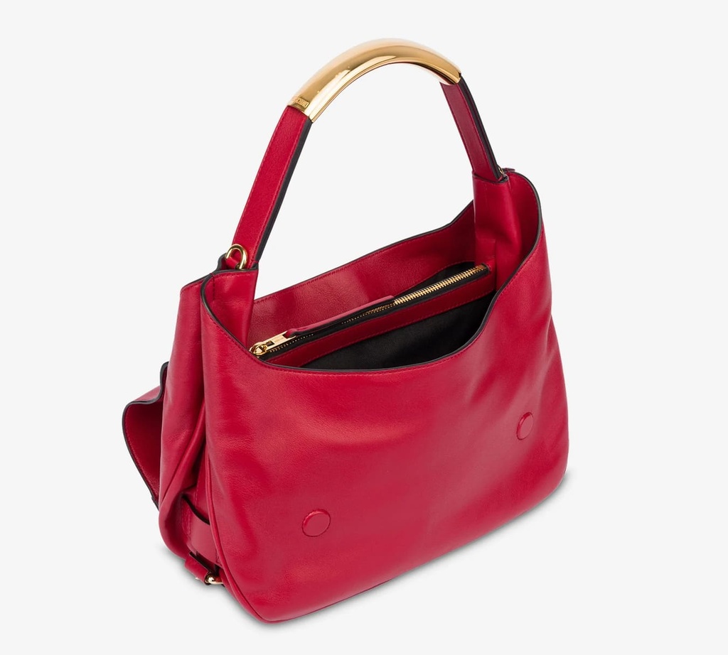 Moschino - CARTERA MEDIANA DE NAPPA ROJO