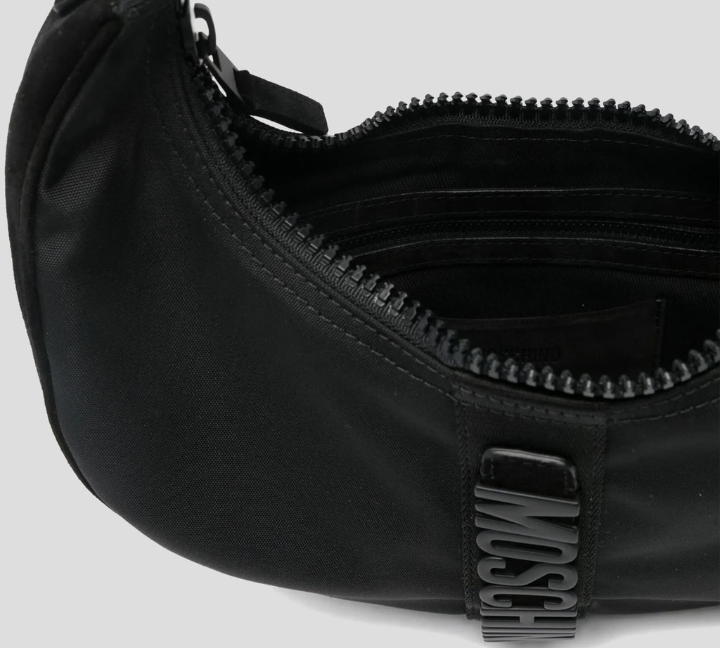 Moschino - CARTERA DE MANO NEGRA CON CIERRE GRUESO