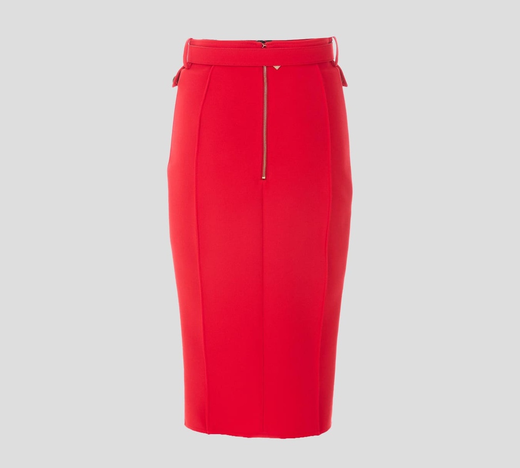 Elisabetta Franchi - FALDA ROJA CON CINTURON